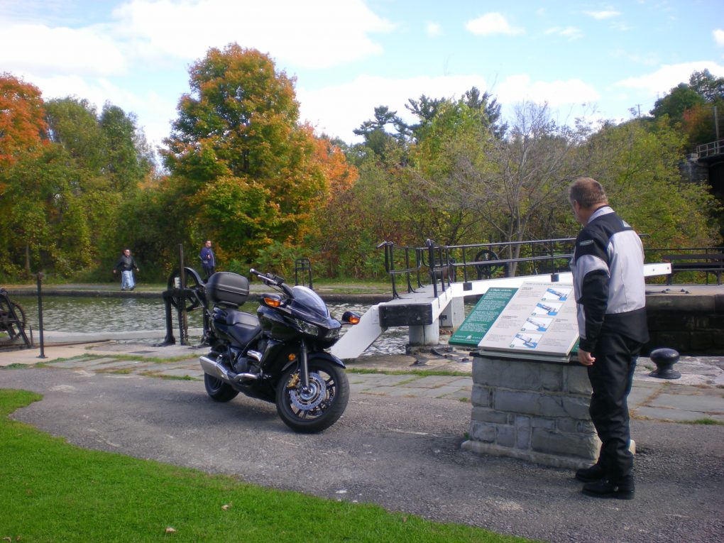 Fall Motorcycle touring at Kingston Mills Locks