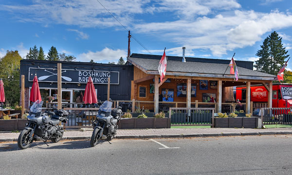 Motorcycles in front of the business