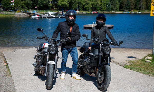  Motorcycles in front of the water