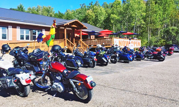  Outside of restaurant with bikes parked out front